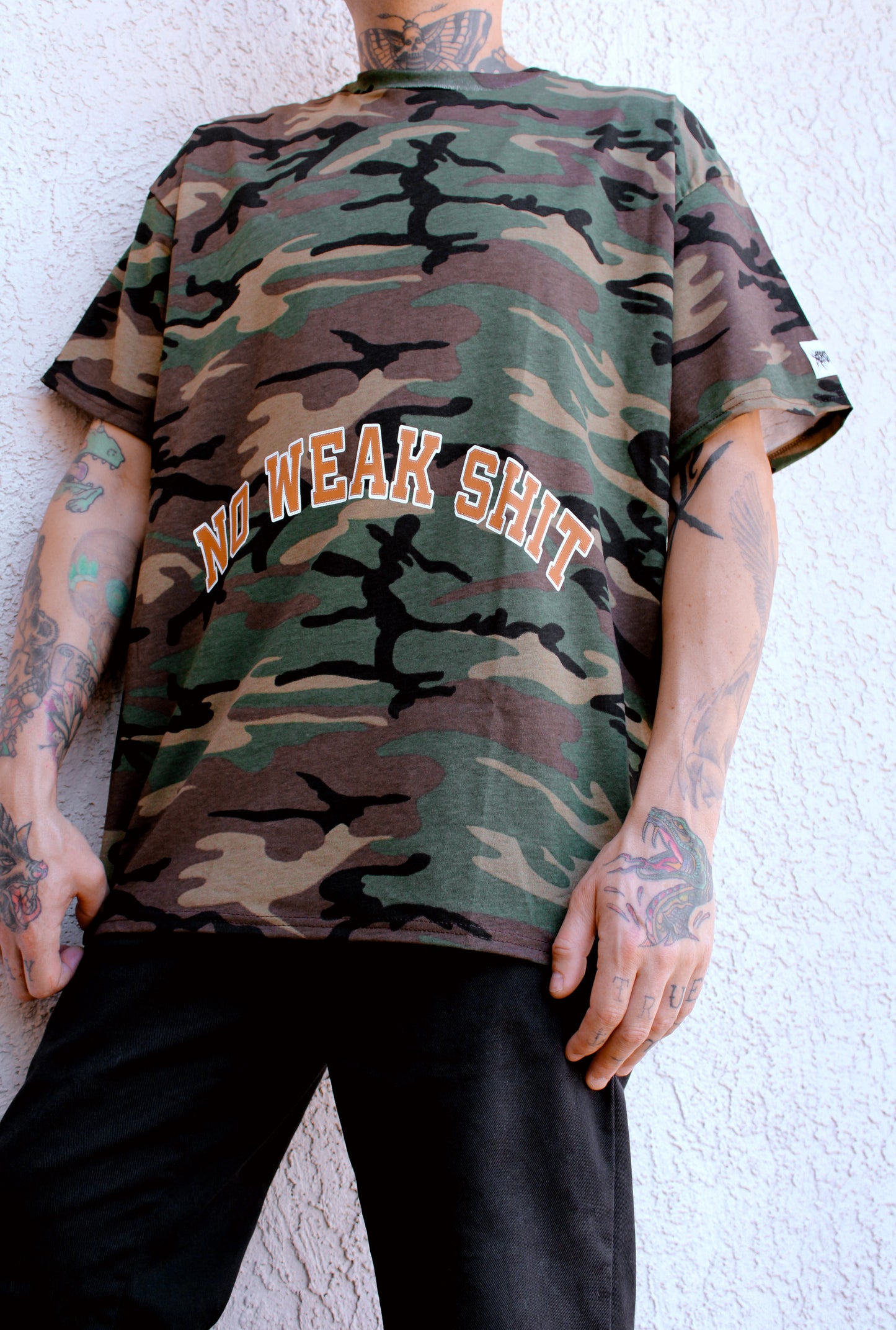 "No Weak Shit" Beatdown Tee (BDU Camo)
