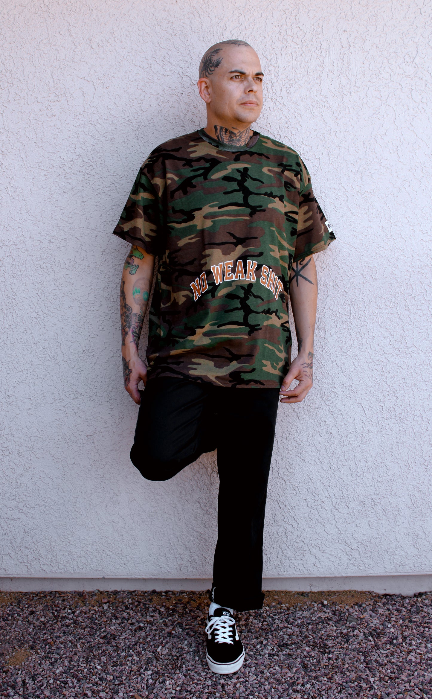 "No Weak Shit" Beatdown Tee (BDU Camo)